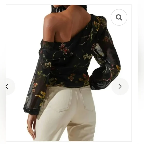 NWOT!ASTR The Label Anthro Reign Floral Print Women's Off The Shoulder Top Small - Picture 4 of 17